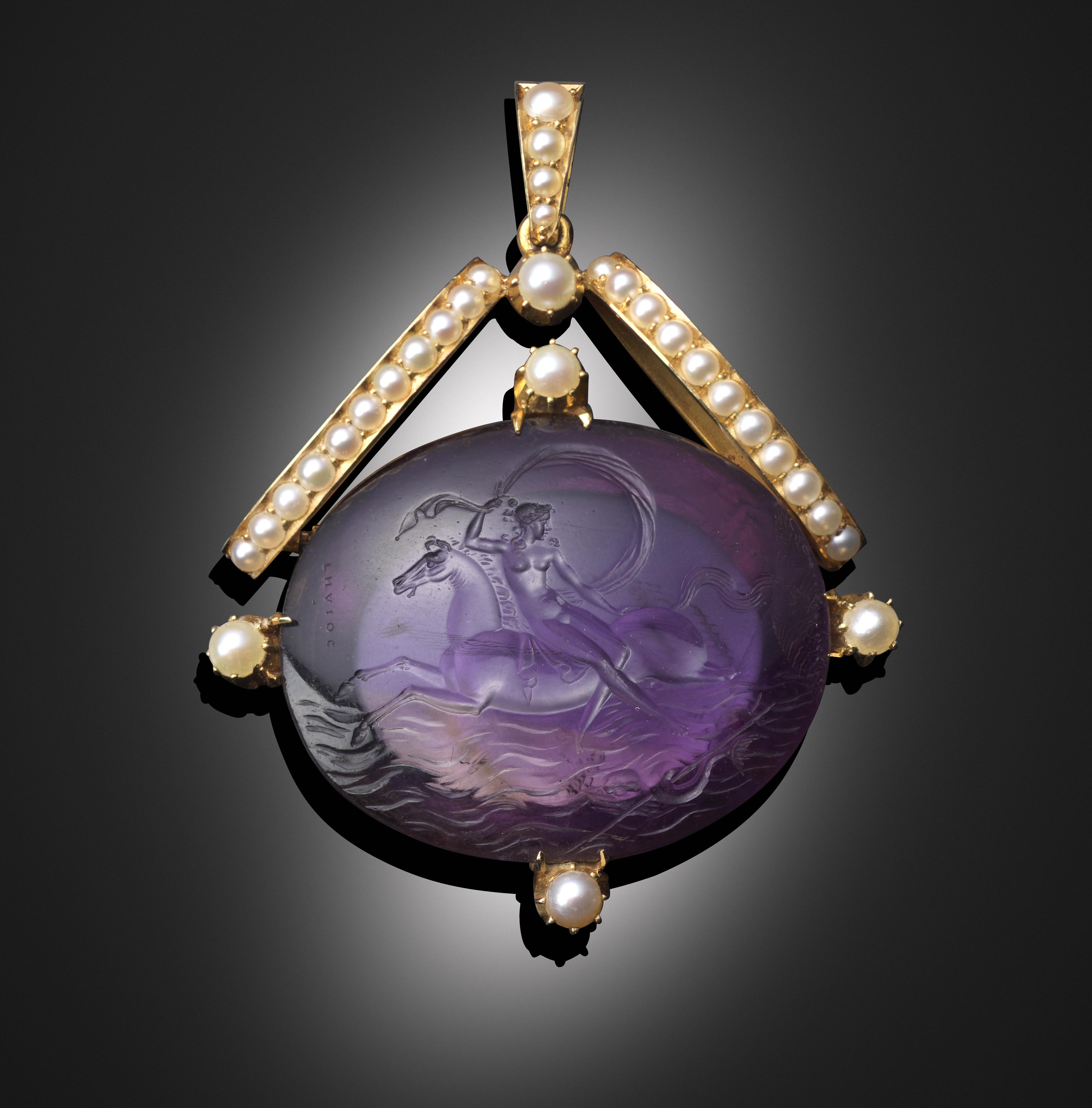 Stunning Lab-Created Amethyst Jewelry Set - Gold Plated Necklace & Adjustable Ring