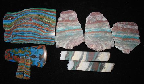 Rainbow Calsilica, natural vs. man-made.