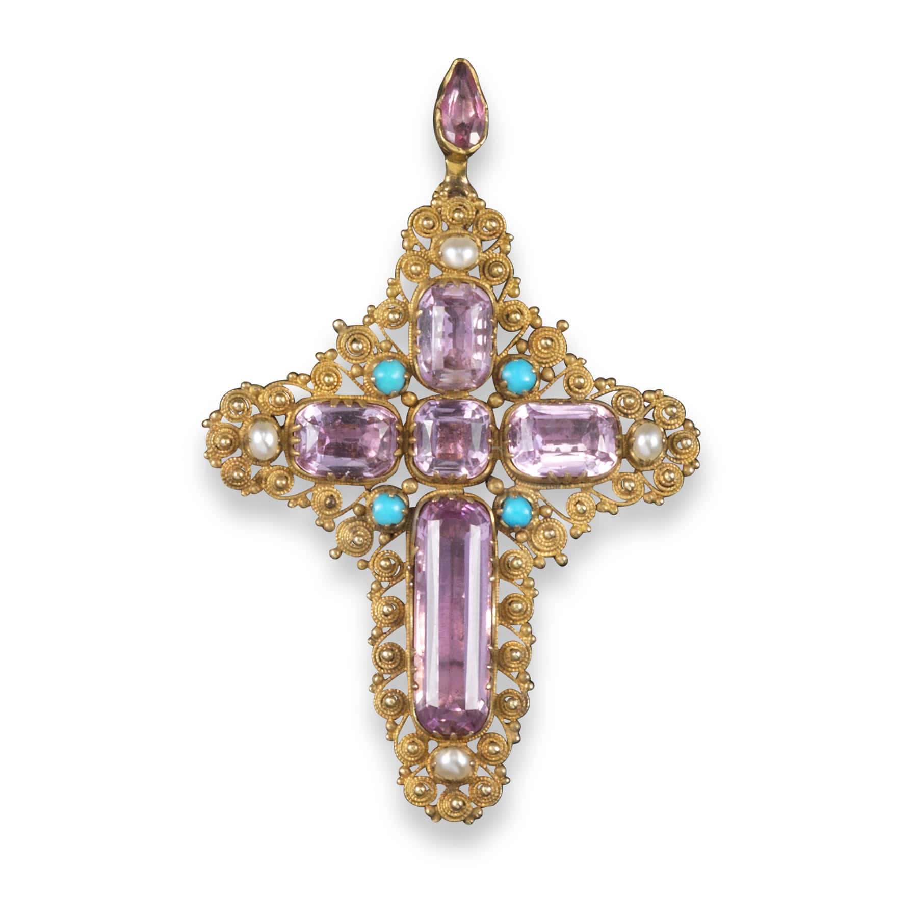 Regency foil back pink topaz cross historic uses of topaz gemstones in jewellery Gem A Gem Hub