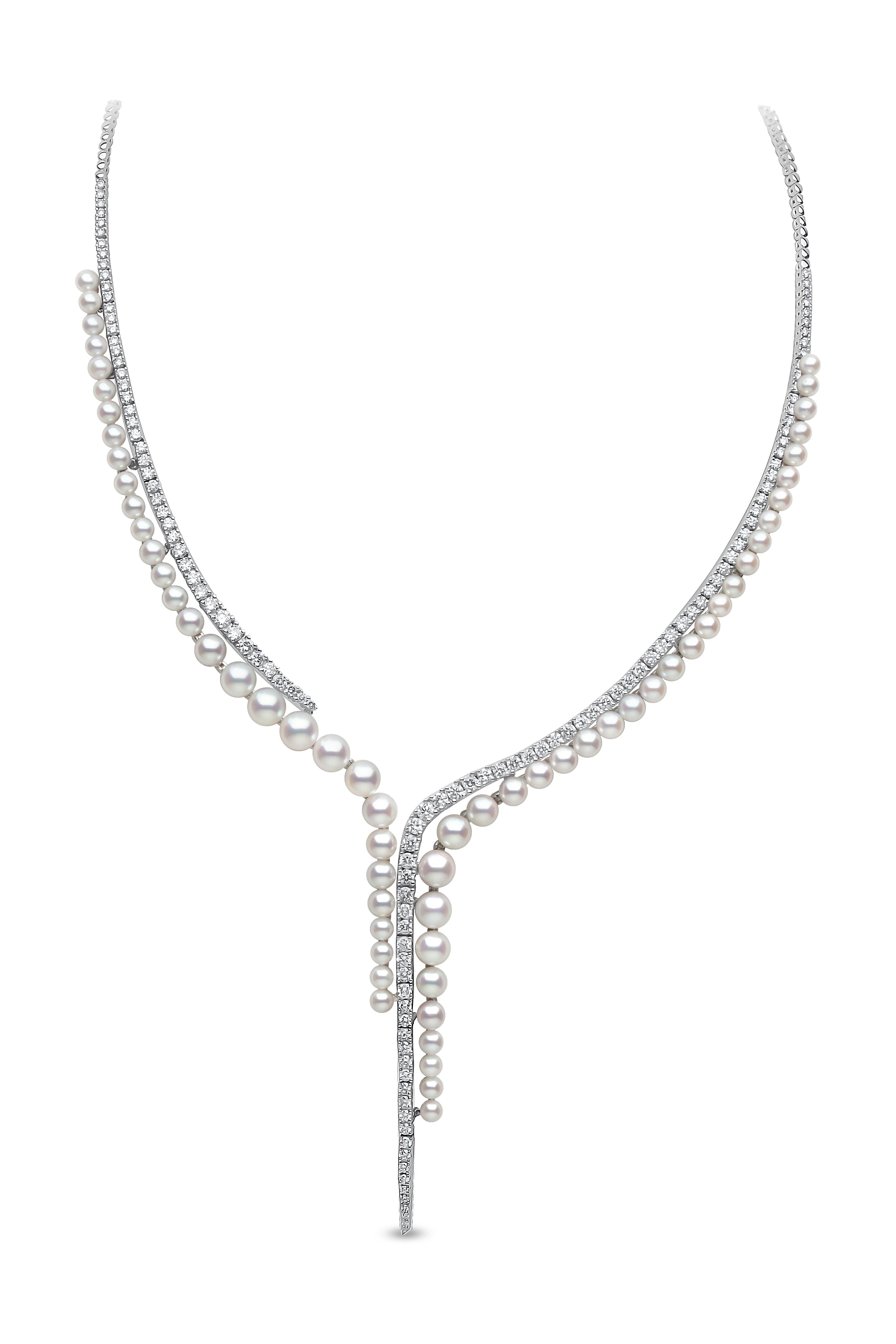 Buying Guide: Saltwater versus Freshwater Pearls - - Yoko Diamond and Akoya pearl necklace