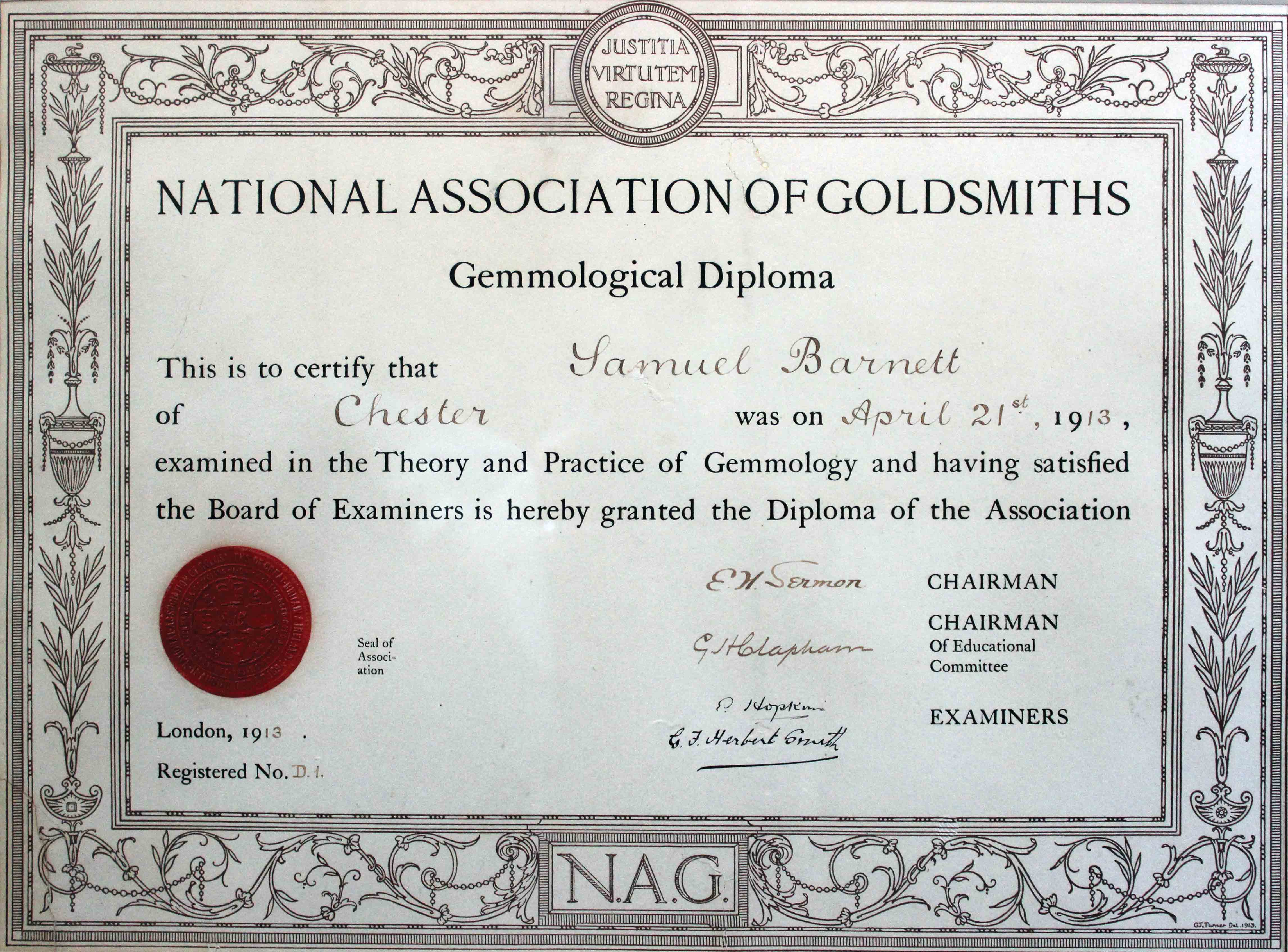 110 Years of Gemmology - - EDITED NAG Diploma GemA 003