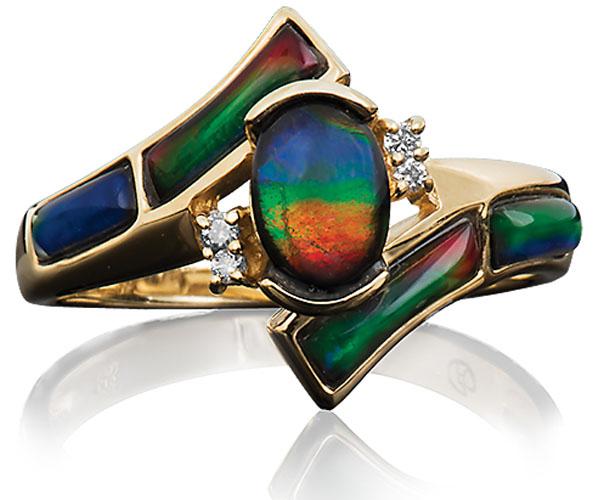 Investigating Ammolite with Canadian Mining Specialist Korite - - Inlay Ring