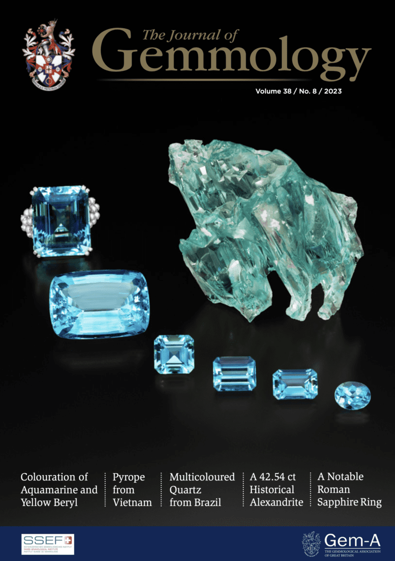 The Journal of Gemmology - The Journal of Gemmology - JOG 38 8 2023 Cover